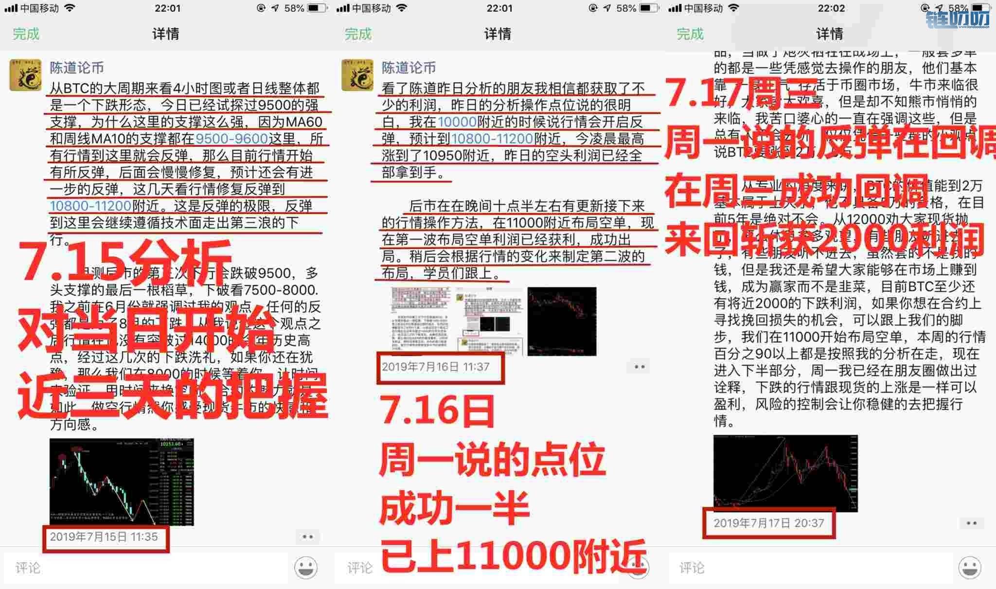 陈道论币：本周做单操作实战总结，比特币再次重回故里...