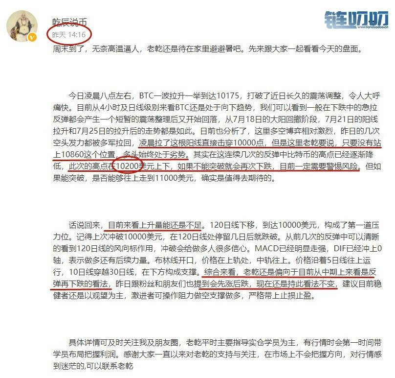 乾辰说币：比特币大跳水如期而至 教你应该如何提前避开...