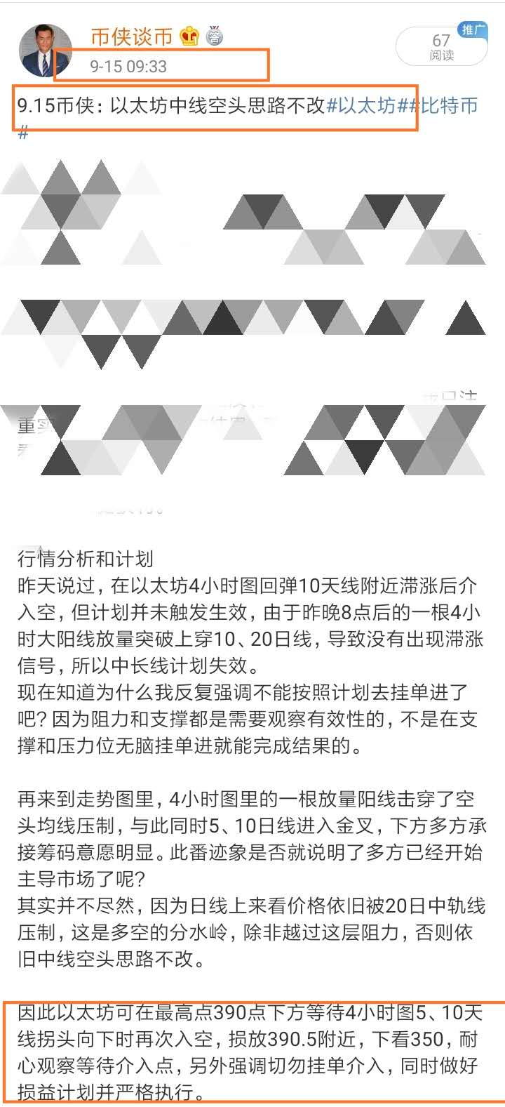 9.16币侠：以太坊空头持续发酵应当顺势而为