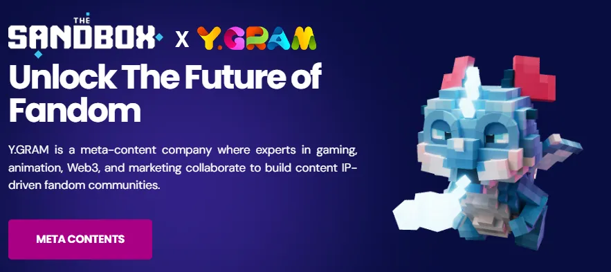 The Sandbox 携手 Y.GRAM 开启激动人心的新合作！